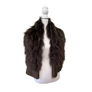 Brown Fur/Silk Scarf